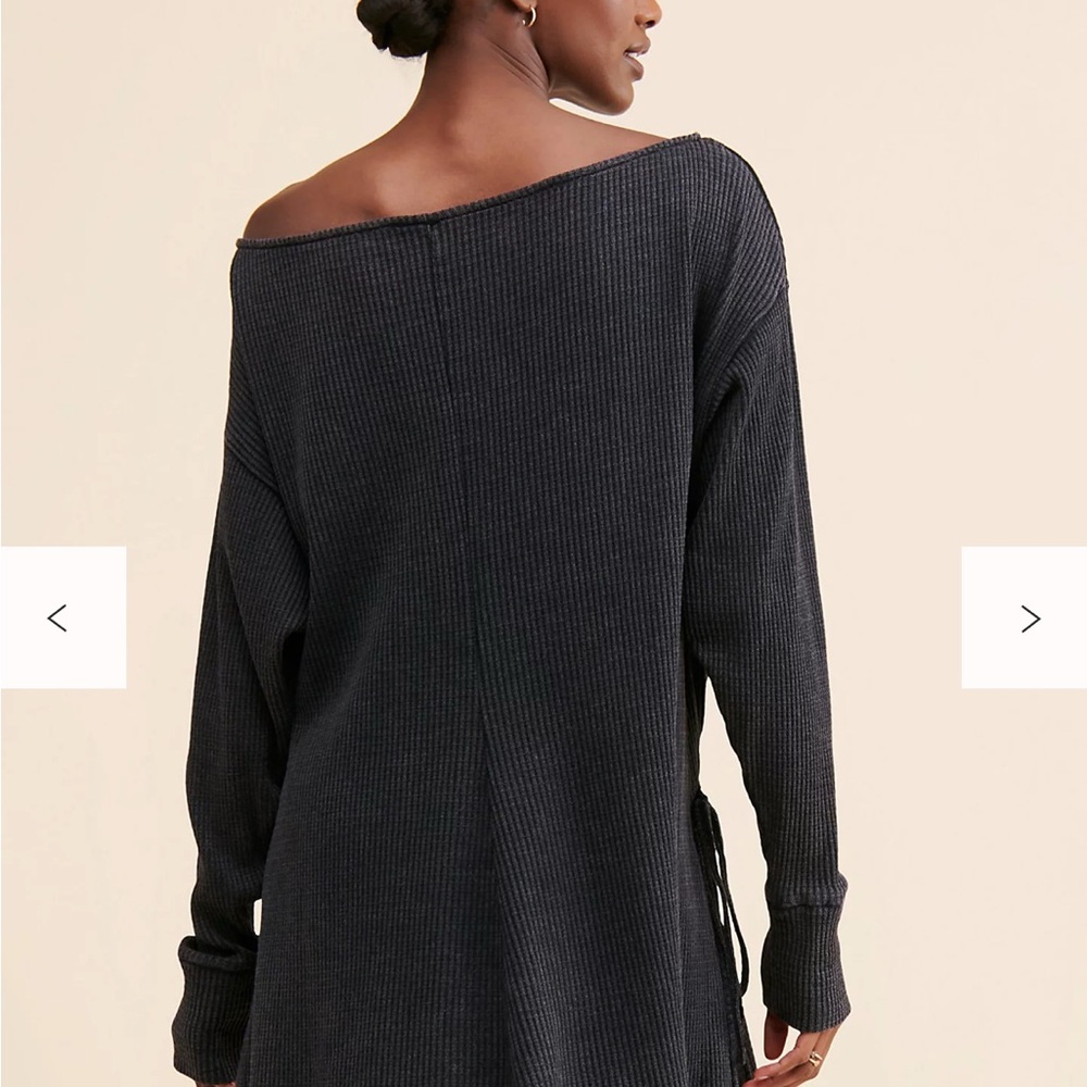 NWOT Free People Josie Waffle Knit Asymmetrical Dress - Picture 3 of 9